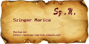 Szinger Marica névjegykártya